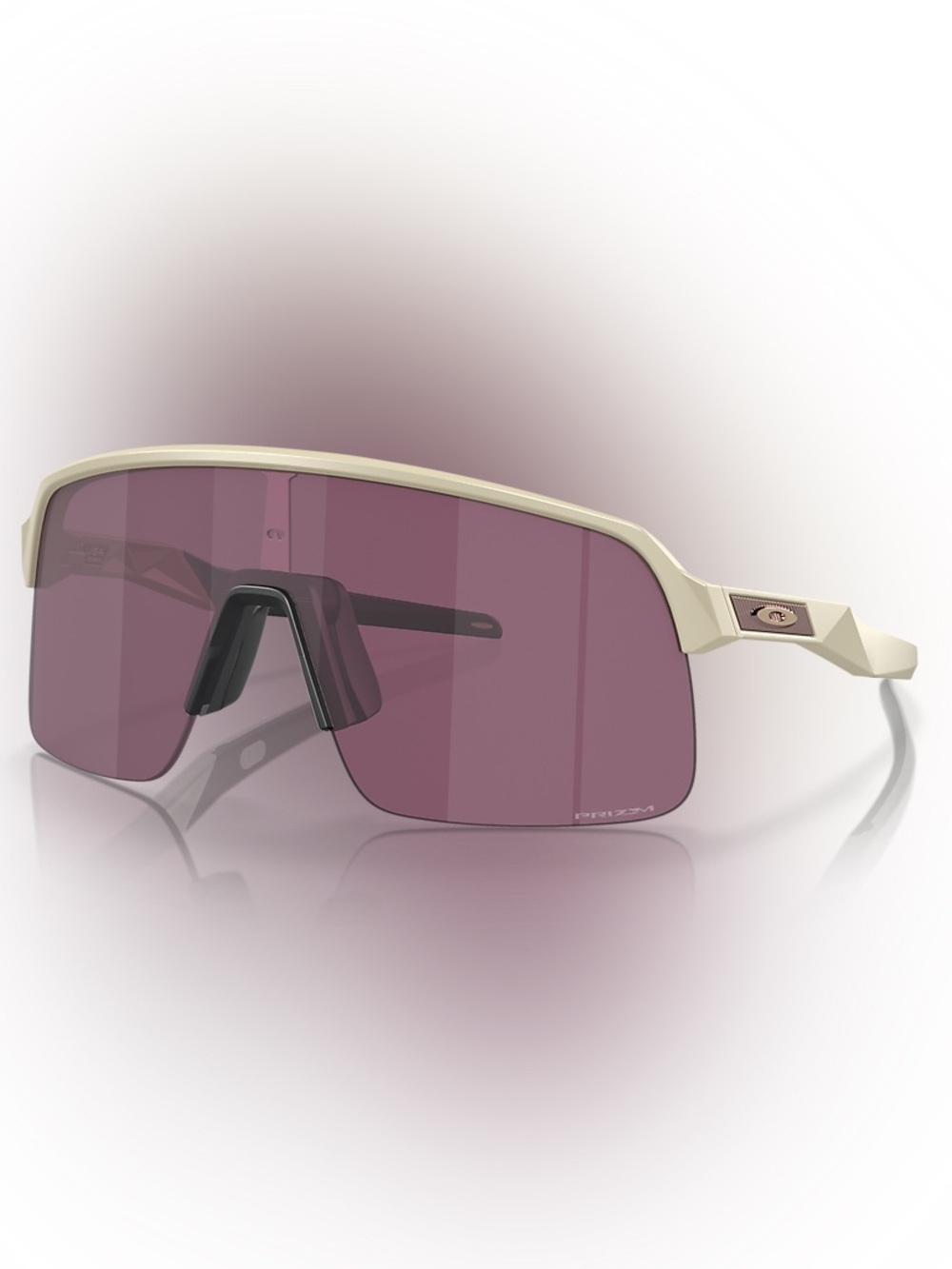 Oakley Shield Sunglasses Cream Frame with Purple Lenses
